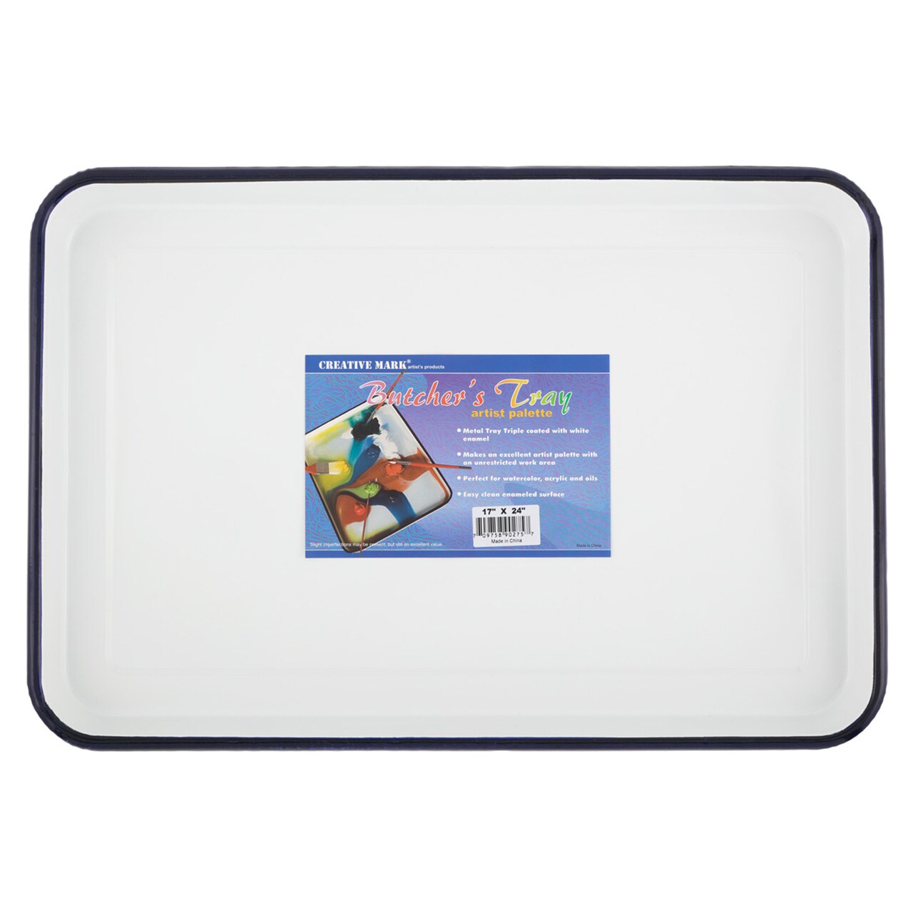 Creative Mark Butcher Tray Palette - Triple coated Enamel Tray Palette for Painting, Color Theory, Mixing, and more!